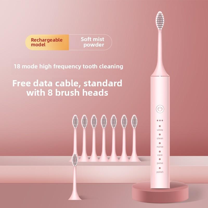 Elektryczny Zestaw Szczoteczek do Zębów Metalowy Trzonek 18-biegowy Dla Dorosłych Jasny Biały Automatyczne Ładowanie Wodoodporna Soniczna Miękka Włosie Szczoteczka dla Pary