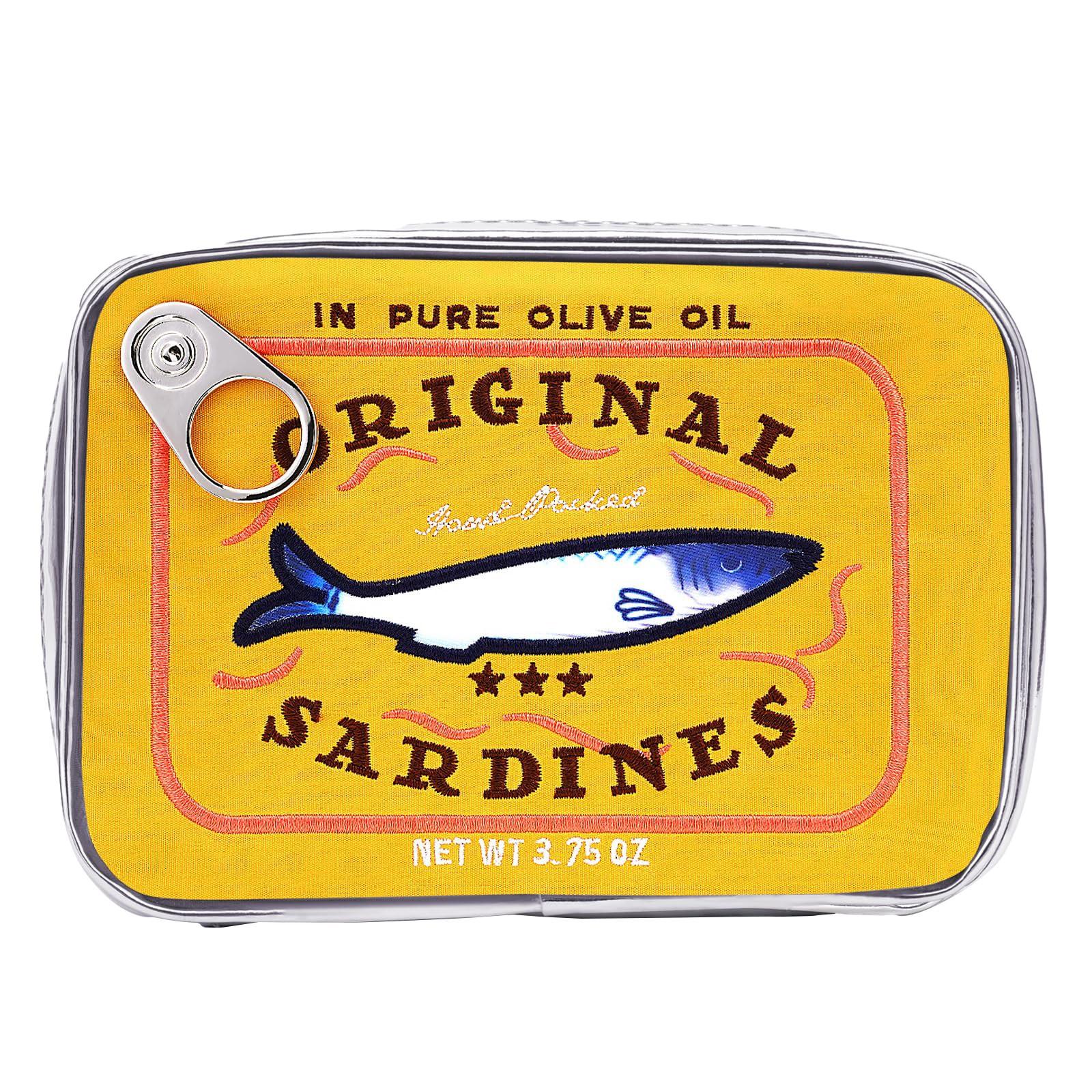 

Симпатичная большая вместительная сумка для хранения консервных банок из-под сардин, интересная и персонализированная ручная косметичка One Size жёлтый