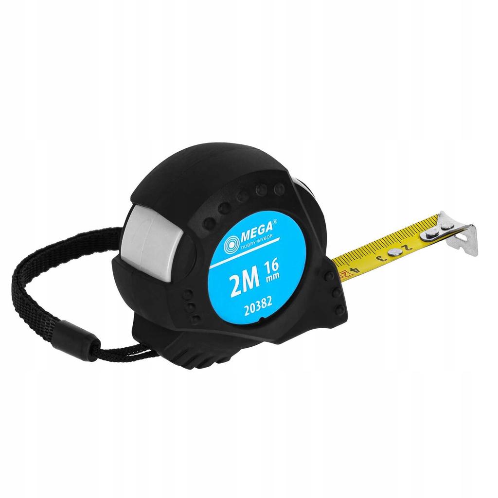 Retractable Tape Measure 2m 16 Mm Tape Stop Function with Rubber Casing 1 Pc.