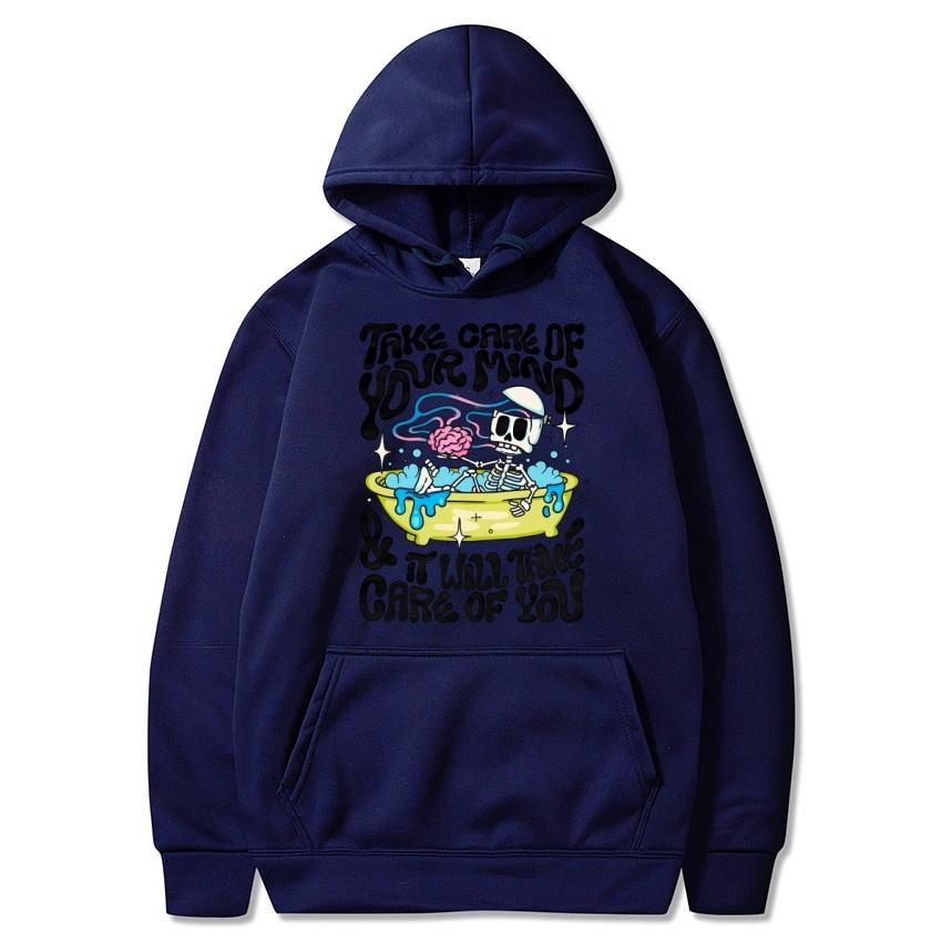 Take care of youth Graffiti Autumn winter hoodie hip-hop street college pullover fashionable casual warm hoodie holiday gift