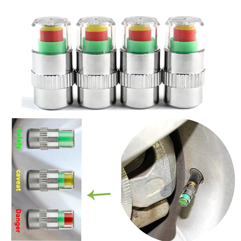 Tire Pressure Monitor Pressure Gauge Cap Sensor Indicator Alert Monitoring Valve Stem Cap Tools Kit 2.0/2.2/2.4 Bar 30/32/36 PSI