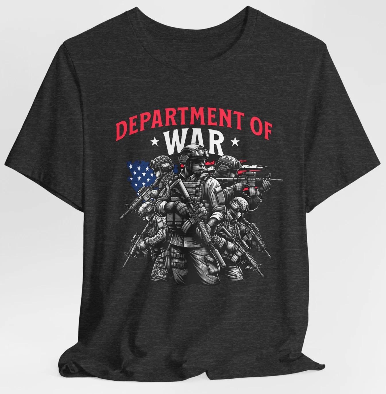 Department of War Military Soldier Eagle American Flag Patriotic Graphic T-Shirt M