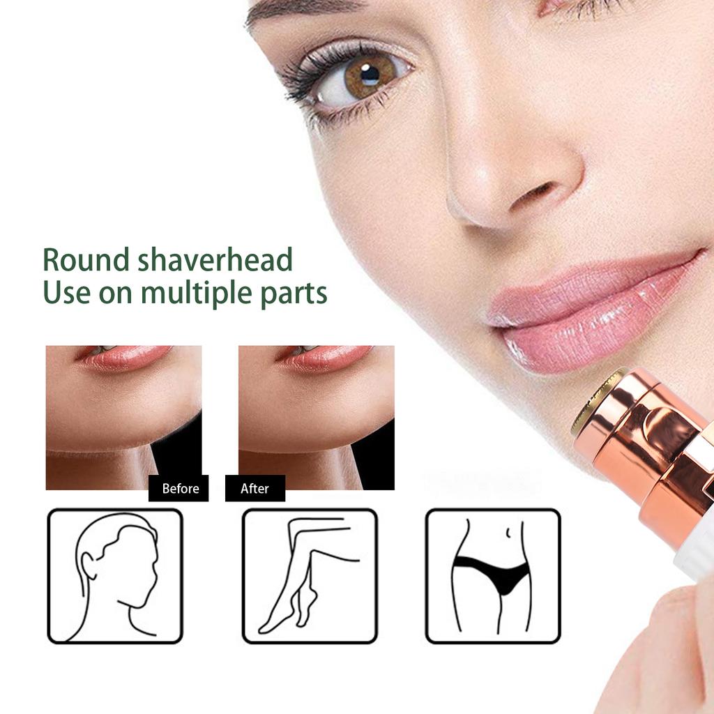 2in1 Mini Eyebrow Trimmer Electric Lip Cheek Hair Remover Facial Shaver Hair Removal Tool