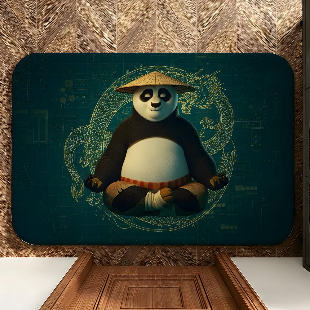 Movie K-Kung Fu P-Panda Floor Mat Soft Flannel Floor Mat Suitable for Entryways, Living Rooms, Bedrooms, and Bathrooms