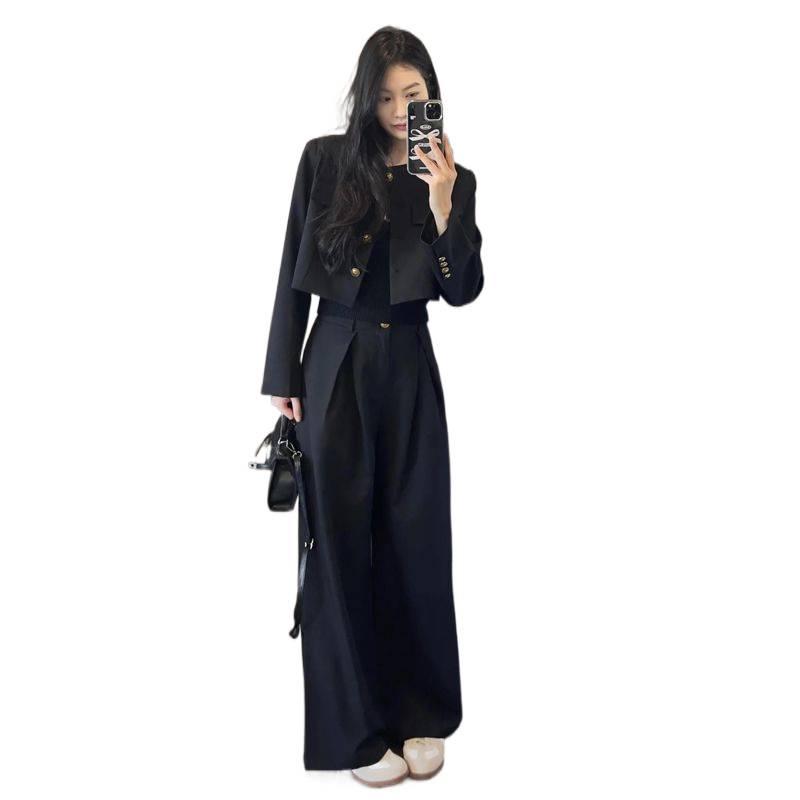 2026 Women's Spring/Autumn Fashion: Short Suit Jacket & High-Waisted Pants Set