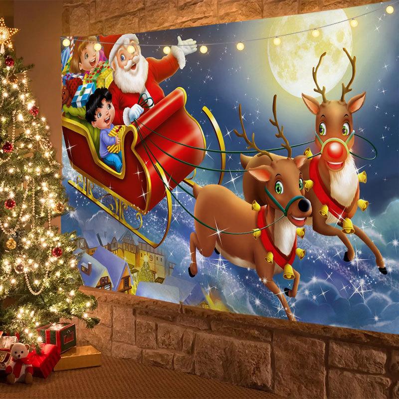 Weihnachtsbaum-Dekoration, Wandteppich, Wandbehang, Boho-Hippie-Stoff, großer Wandteppich, ästhetische dekorative Heimdekoration