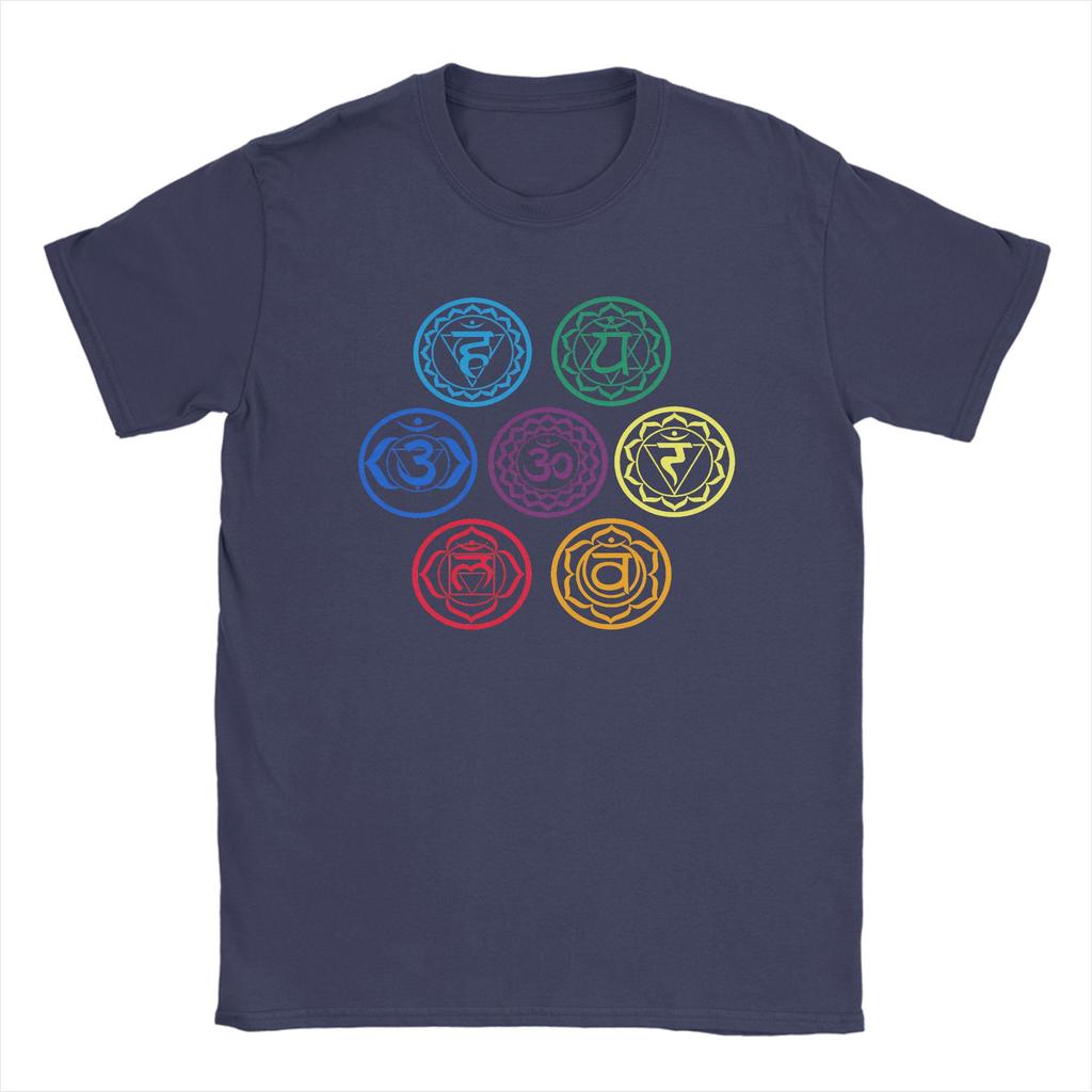 Chakras Spiritual Meditation Zen Om Buddhism Energy T Shirts Unisexs  Cotton Amazing TShirts Round Neck  Tees Short Sleeve Tops