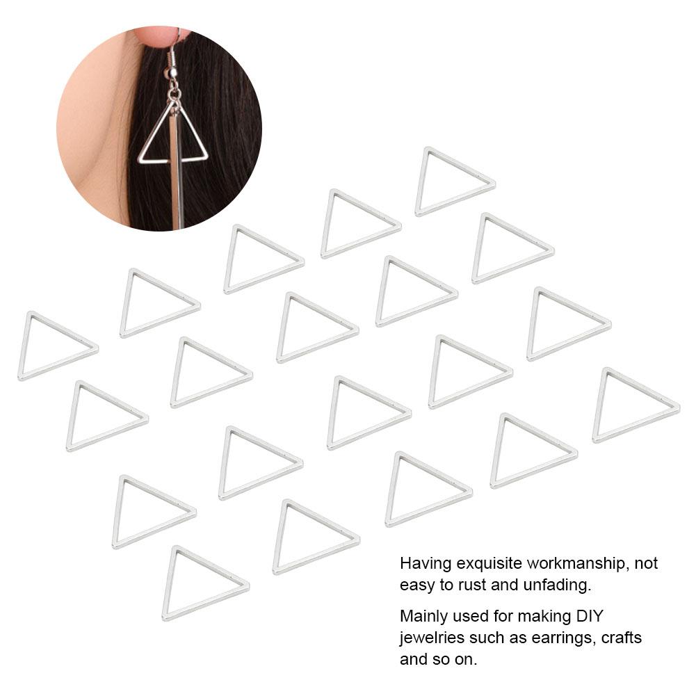 20pcs Geometric Hollowed Pendant DIY Craft Jewelry Earrings Making Accessories (15mm Triangles)