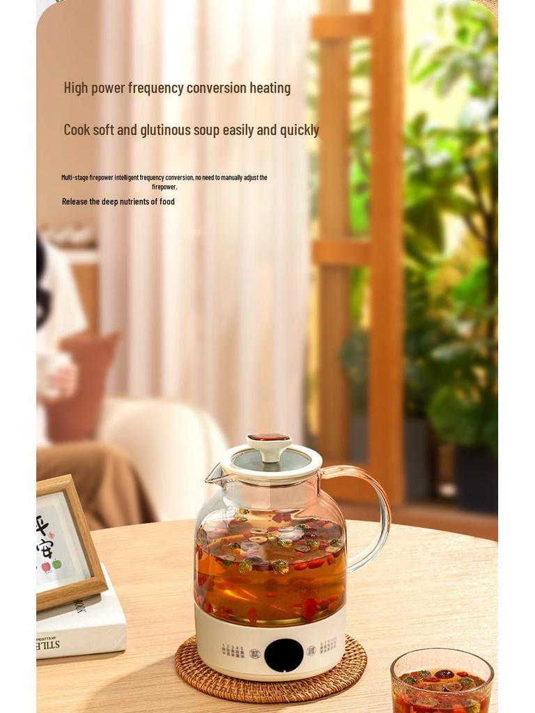 Compact Fully Automatic Smart Tea Maker Kettle with Thick Glass and Heat Preservation