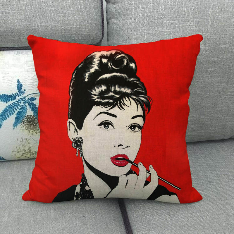 Portrait Oil Painting Of A Celebrity Digital Printing Short Plush Pillow Covers For Car Sofa Office Cushion Cover Home Goods