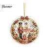 Office Holiday Decorations Christmas Acrylic Hanging Ornament, 2D Flat Double Side Printed Ornaments Santa Snowman Pendant for Tree Window,