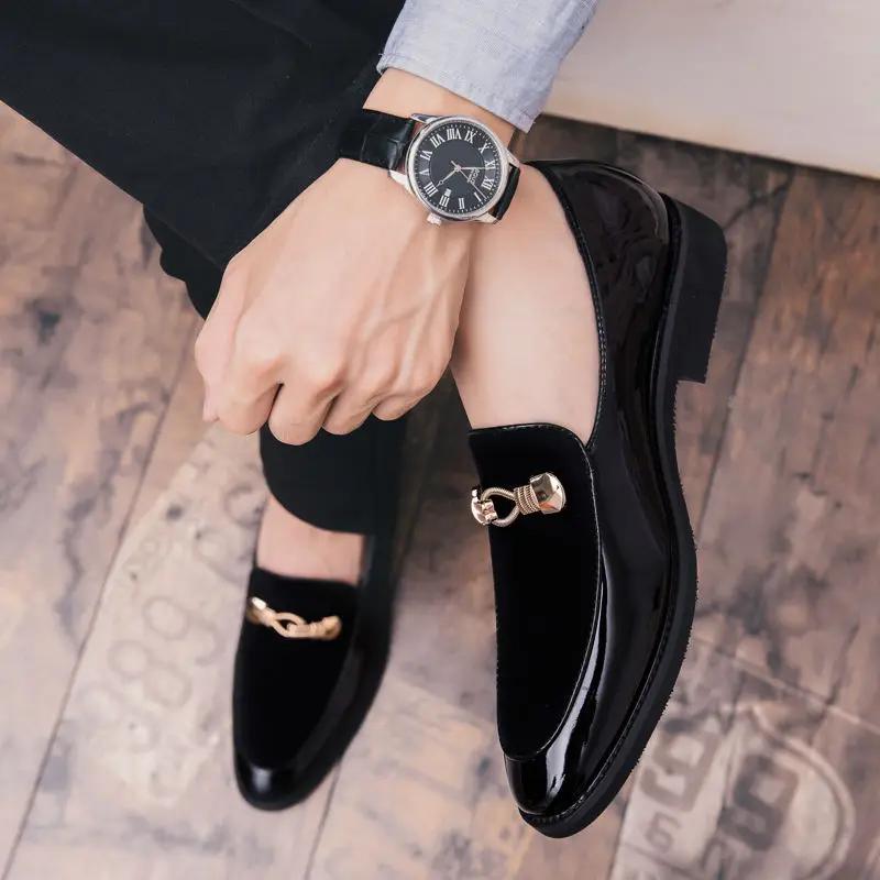 Fashion Fashion 2024 Slip-on Pointed Toe Male Casual Shoe Pu Classic Original Legitimate New In Social Comfortable Men's Leather Shoes
