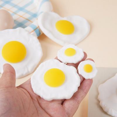 Simulation Fried Egg Squeeze Toy Anti-anxiety Fake Poached Egg Model Realistic Simulated Food Toy DIY Decoration Ornament Party Favors