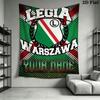 Custom Legia Warsaw Wall Hanging Printed Fabric Blanket Decorative Tapestries for Bedroom Living Room Home Decor