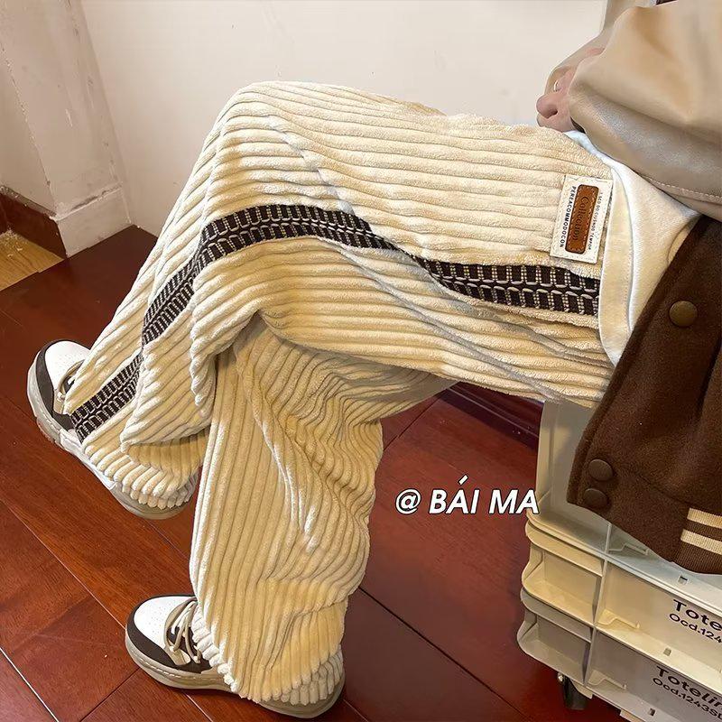 Vintage Corduroy Wide-Leg Chenille Pants for Men