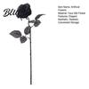 Black Themed Event Decor Realistic Silk Roses with Long Stems for Wedding Centerpieces, Halloween Home Faux Floral Arrangements Decor, Artificial
