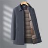Men's Mid-Length Three-in-One Winter Jacket with Removable Liner - New Style for Middle-Aged Dads