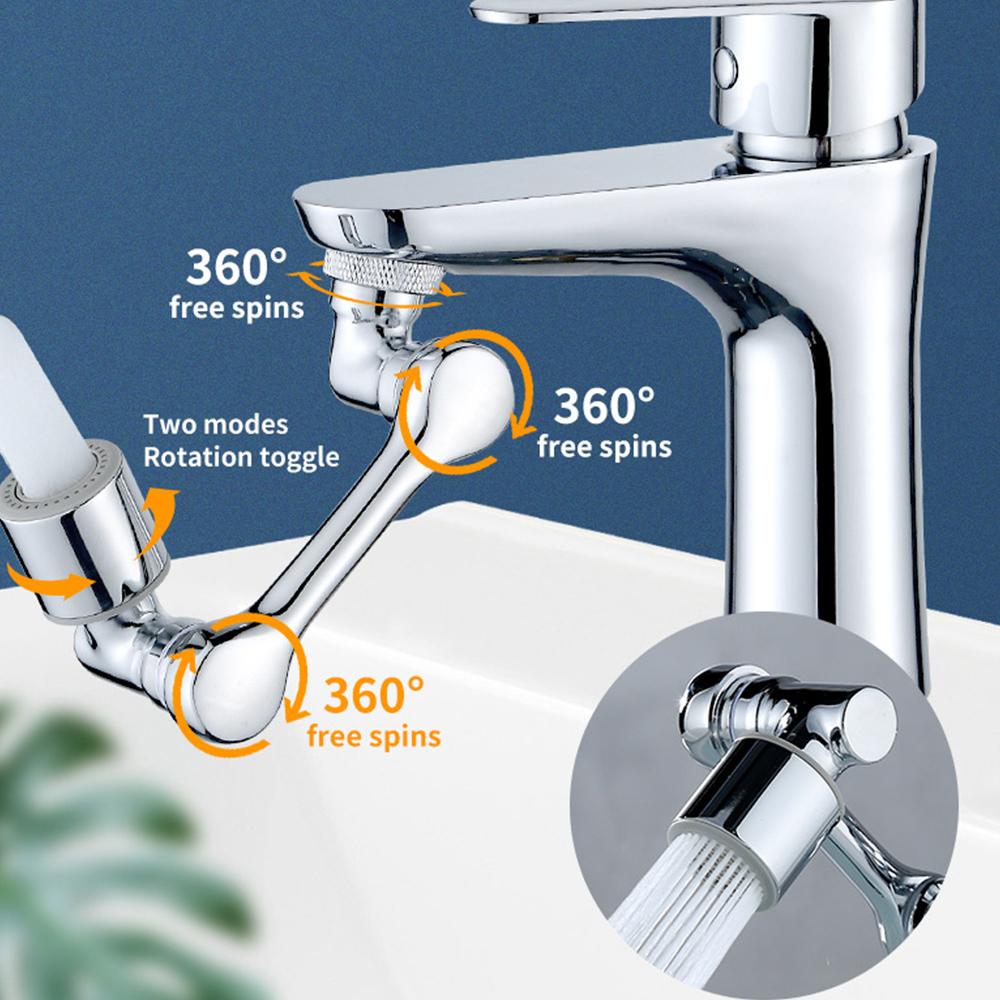 1080° Universal Rotation Faucet Adapter for Taps 22mm Water Tap Nozzle Rotary Bubbler Kitchen Extender Splasher Dual Mode Home