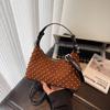2025 Autumn & Winter New Style Faux Suede Half Moon Shoulder & Crossbody Bags Solid Zipper Beading Retro Handbags for Women