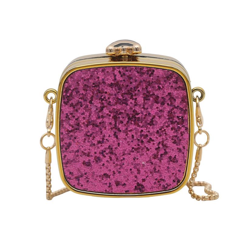 Acrylic Mouth Red Envelope 2025 New European and American Sequined Shoulder Bag Women's Versatile Chain Crossbody Mini Box Bag