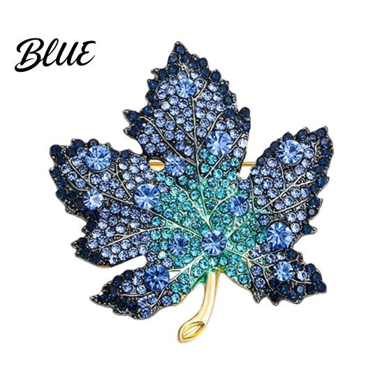 Festive Leaf Pin 1/3Pcs Maple Brooch Colored Rhinestone Enamel Thanksgiving