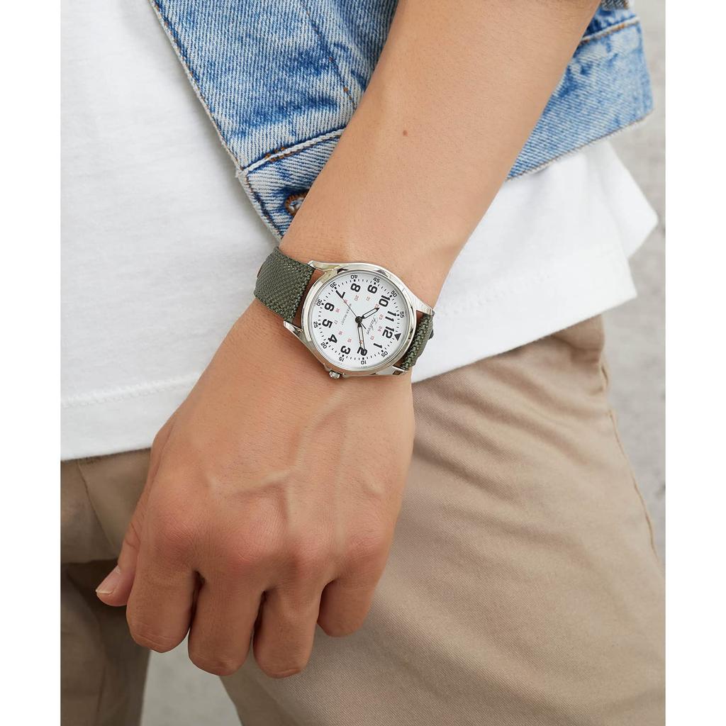 Citizen Analog Waterproof Watch with Leather Q&Q Men's Strap, Green, QB38-304