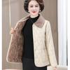 Women Winter Plus Size Loose Thick Plush Jacket Mom's Fur Collar Coat for Mid-Aged with Velvet Warm Quilted Coat