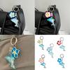 Delicate Floral Dolphin Keychain Lightweight Plastic Design Hanging Ornament Versatile Decoration For Keys Phones