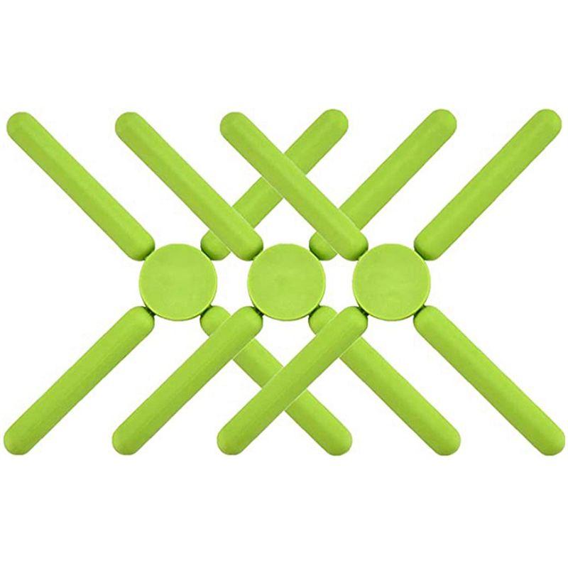 M-Modern-3 Pack Foldable Silicone Tripod, Non-Slip Foldable Design Expandable Silicone Pot Holder