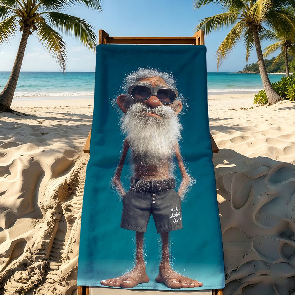 Asciugamano Cartone Animato Vecchio Per Campeggio All'aperto Asciugamano da Spiaggia Uomo Super Divertente Assorbente Asciugatura Rapida Asciugamano Estivo