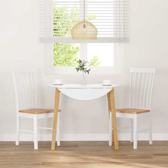 VidaXL Dining Chairs Cushions 2 Pcs White Solid Rubber Wood, Dining Chair, Chair, Living Room Chair, Chairs At 4102504