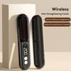 Other Makeup Tool Portable Hair Straightening Styling Comb Wireless Electric Hair Comb Wireless Mini Negative Ion Curling Comb