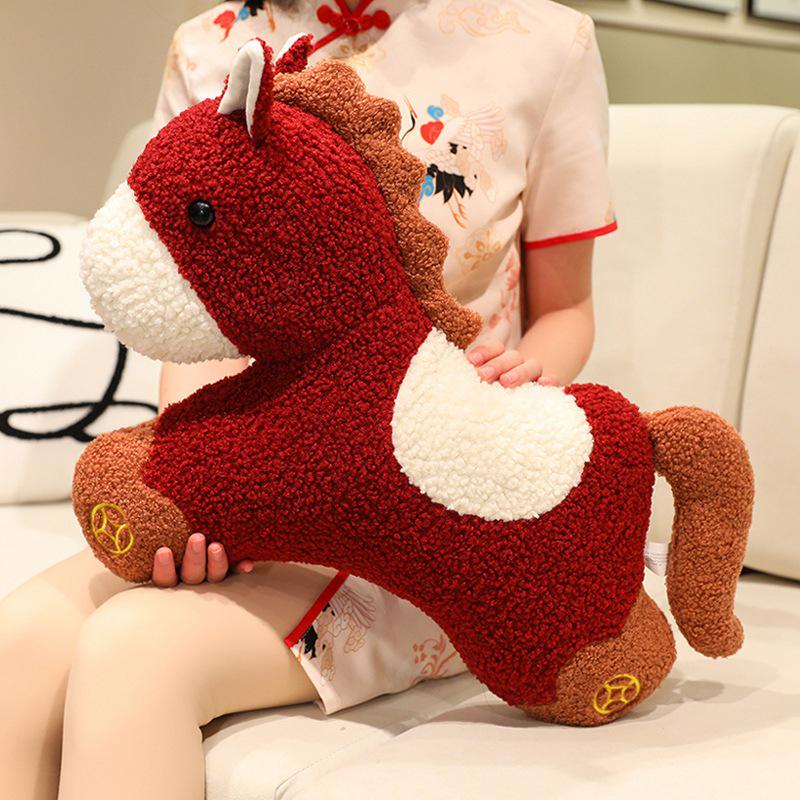 Chinese Year of the Horse Plush Doll and Pillow – Spring Festival Decor