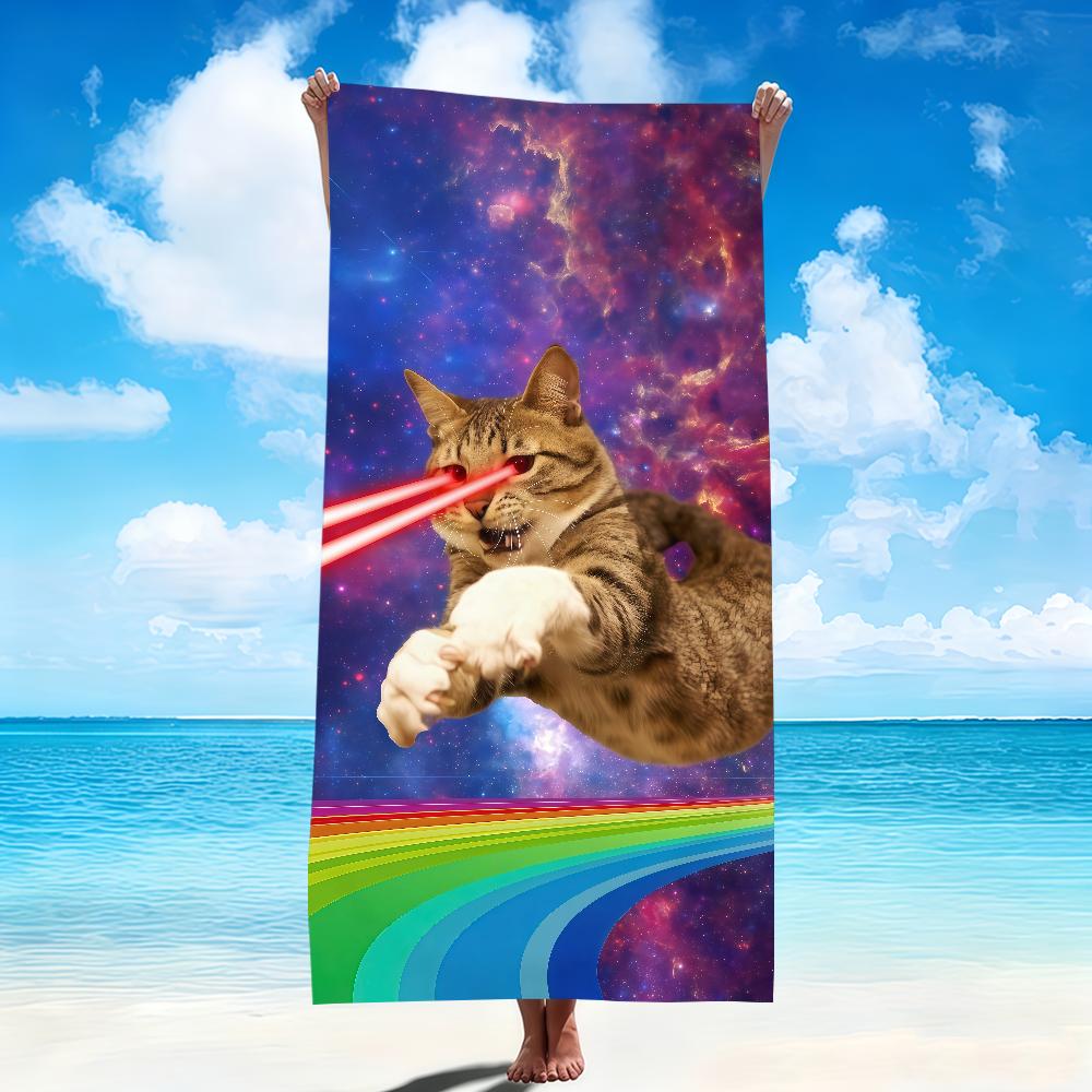 space Cowboy cats dinosaur Abstract funny meme art Soft Beach Towels Quick Dry Pool Towel Travel Gym bathing Spa Camp sport Gift