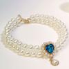 1 Pc Cat Pearl Necklace Cats & Dogs Fashionable Retro Cute Pendant Teddy Ragdoll Daily Wear Photo Shoots Decoration.