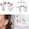 925 Sterling Silver Purple Series Feather Butterfly Dream Catcher Firefly Zircon Earrings for Women Luxury Jewelry Wedding Gift