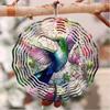 Hummingbird Stained Glass Wind Chime Metal Rotating Garden Decor for Patio Yard Indoor Outdoor No Electricity Needed Colorful Gift Idea