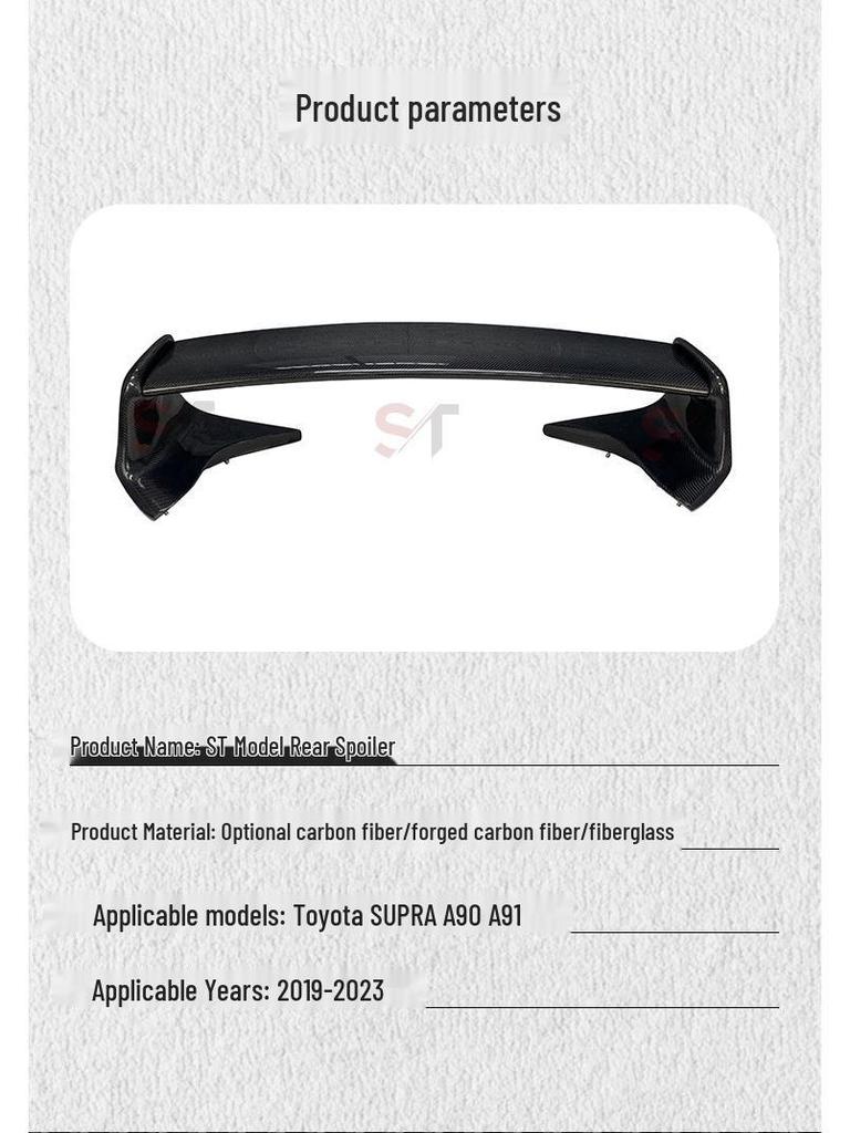 Toyota Supra A90 A91 Carbon Fiber Rear Spoiler Diffuser Wind Deflector Modification
