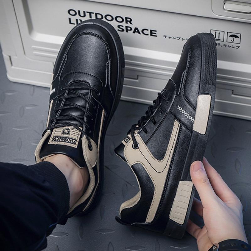 Autumn Men Leather Casual Shoes Fashion Breathable Comfortable Sneakers Youth Male Skateboard Shoes Jogging Shoe Tenis Masculino