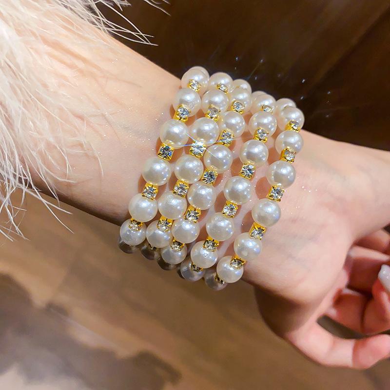 European-American Vintage Pearl & Diamond Open Bangle: Luxurious, Versatile Court-Style Bracelet