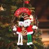 Christmas Rattan Wreath Artificial Christmas Wreath Decorations Front Door Wall Hangable Wreath Santa Claus Snowman Doll Wreath