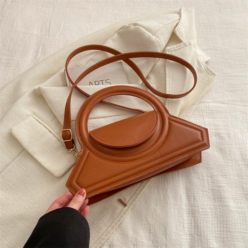 Chic Simple Style PU Handbag Fashion Solid Color Women'S Single Shoulder Crossbody Bag Small Square Design