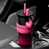 710Ml Large Capacity Car Thermos Mug Stainless Steel Vacuum Flask With Retractable Straw Leak-Proof Coffee Tea Cold Drink Bottle