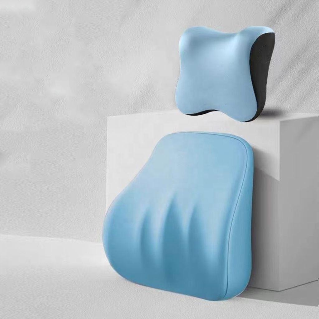 2026 New Universal Soft Memory Foam Car Seat Cushion & Pillow Set with Cooling Headrest Lumbar Support Waist & Neck Rest