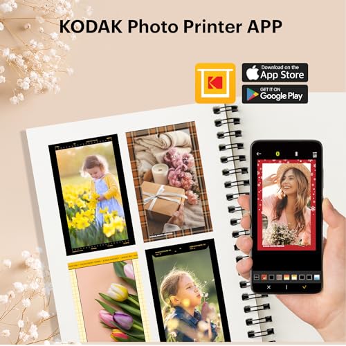 Kodak Mini Shot 2 Retro 4PASS 2-in-1 Instant Camera & Photo Printer (5.3x8.6cm) with 8-Print Camera and 30-Print Accessory Bundle, White