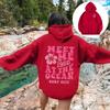 European Size Women's Plus Velvet Casual Hoodie with Trendy Letter Print and Drop Shoulder Design