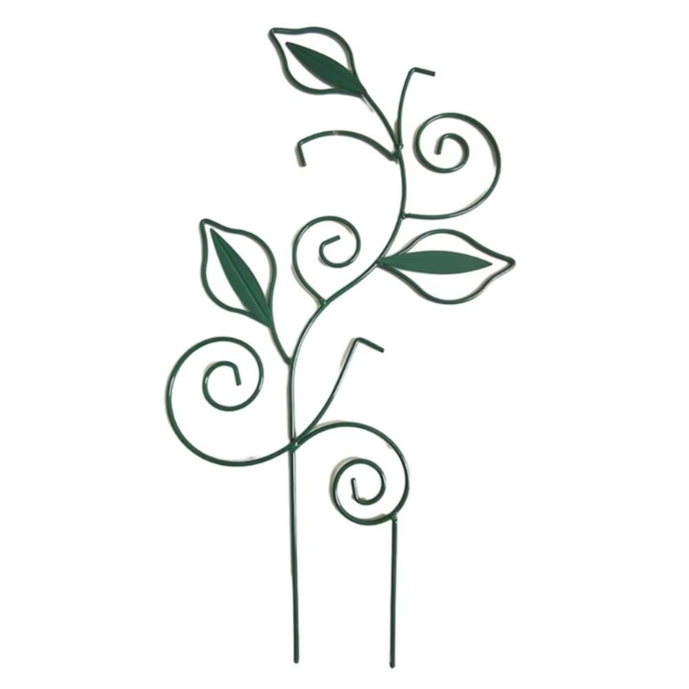 

New Metal Climbing Vine Trellis Leaf Shape Stackable Iron Plant Support Fixed Rod Climbing Plant Rack Plant Care зелёный