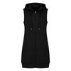 Women's Hooded Sleeveless Long Vest with Pockets - Color Loose Fit Casual Jacket