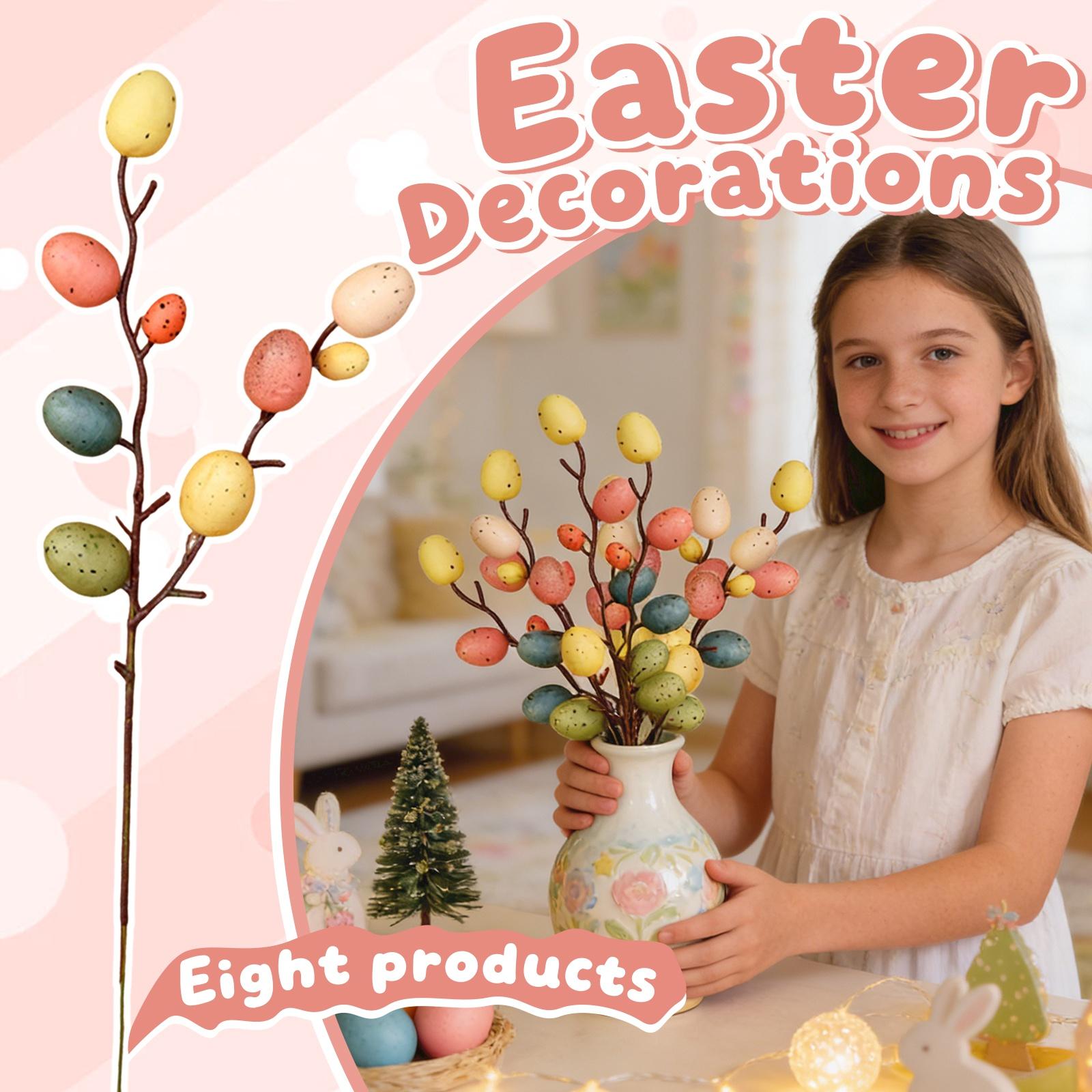 

A Set Of 8 Easter Egg Decorations For Home Flower Arrangements And Decorations. One Size