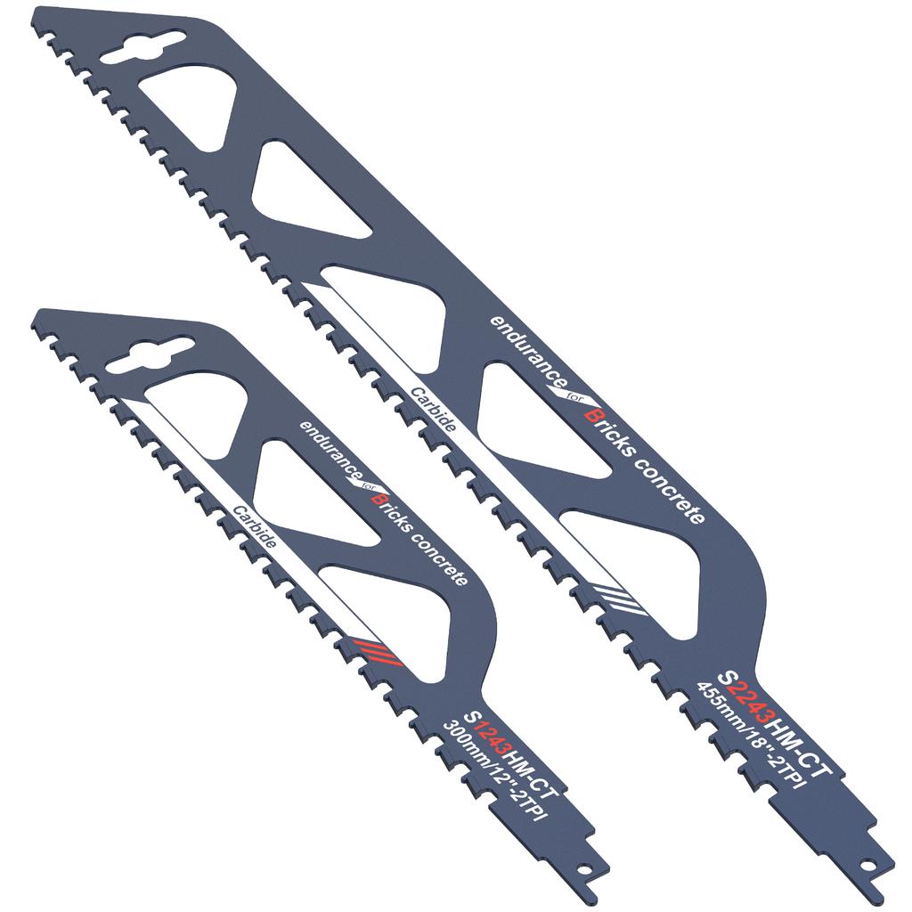 1/2 Pcs Reciprocating Saw Blade 12/18 inch Universal Cutting Recip Sabre Saw Blade Masonry Cutting Blades for Cement Composite